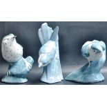 THREE CERAMIC PORCELAIN BIRDS FIGURINES BY RYE DAVID SHARP