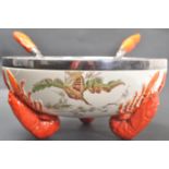 ART DECO WEDGWOOD QUEEN’S WARE LOBSTER BOWL AND UTENSIL