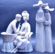 TWO LARGE CERAMIC PORCELAIN FIGURINES BY LLADRO