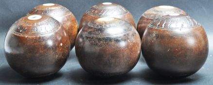 VICTORIAN WOODEN LAWN BOWLS