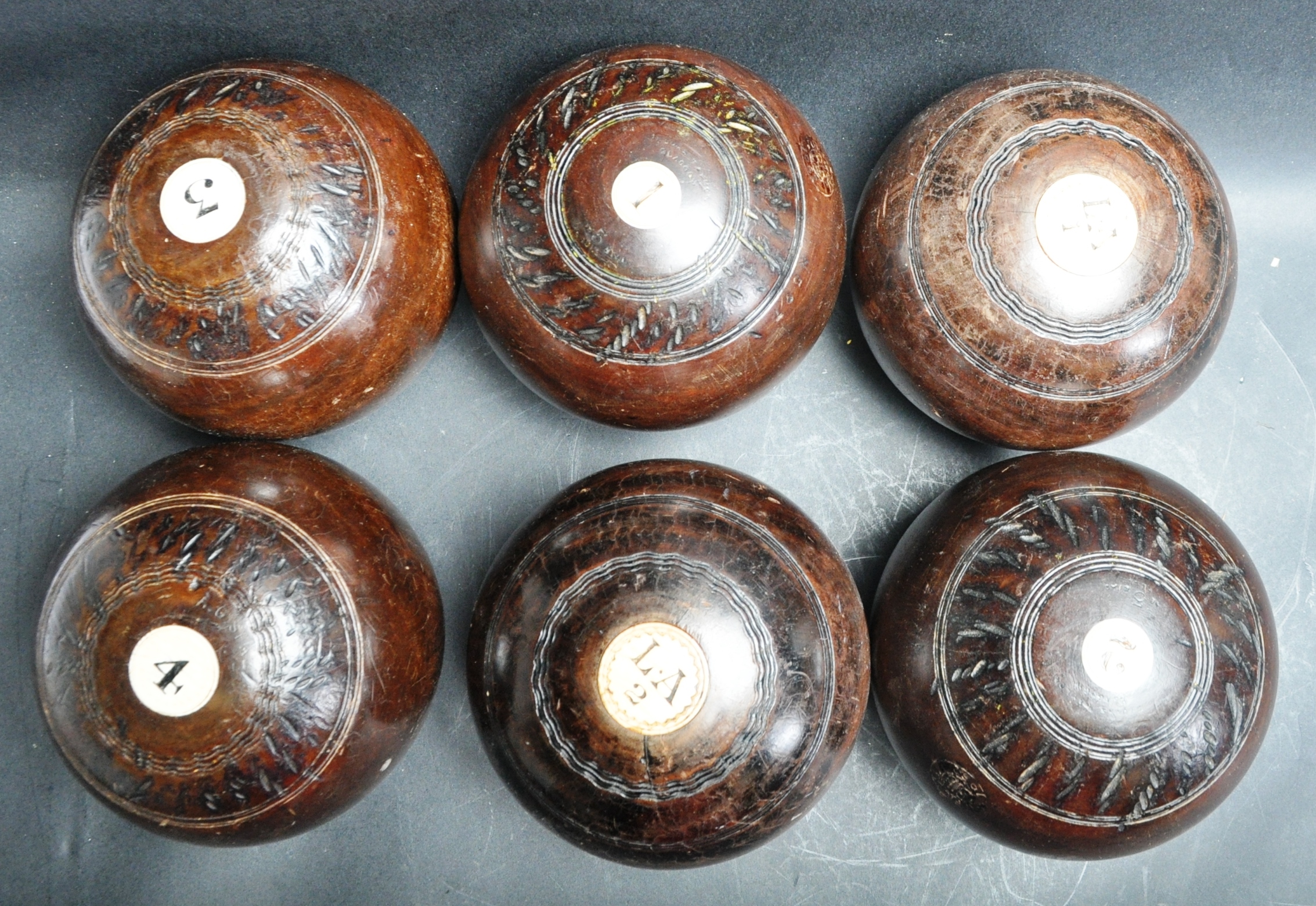 VICTORIAN WOODEN LAWN BOWLS - Image 2 of 7