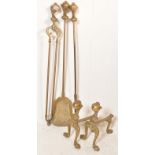 VICTORIAN 19TH CENTURY BRASS COMPANION SET