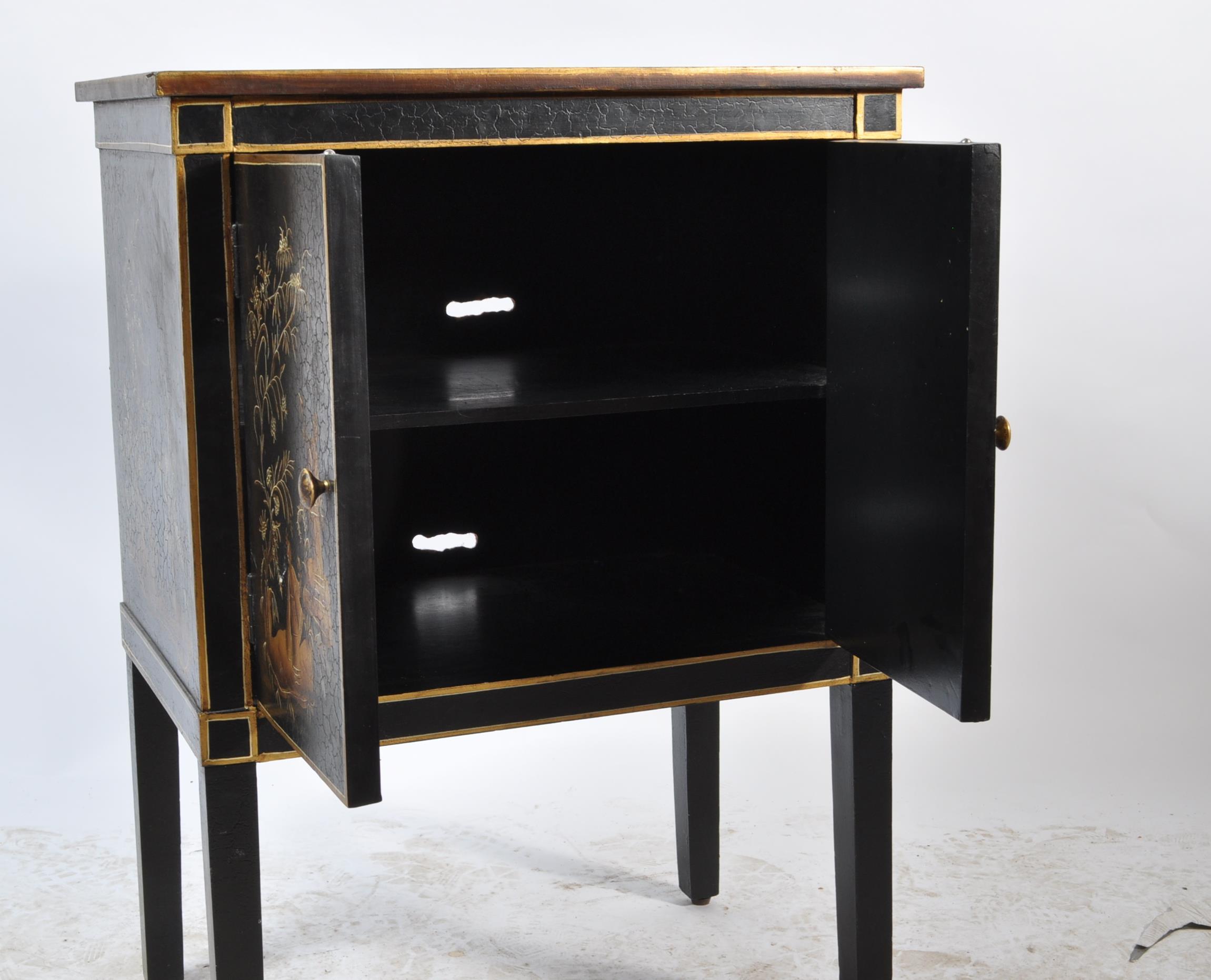 CHINESE ORIENTAL BLACK LACQUER CABINET - Image 5 of 5