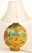 LARGE PAPER MACHE INDIAN TABLE LAMP