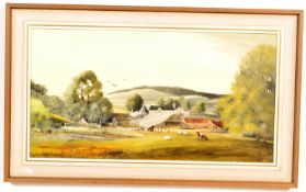 20TH CENTURY OIL ON CANVAS PAINTING OF UPPER SHOCKERWICK FARM NEAR BATH