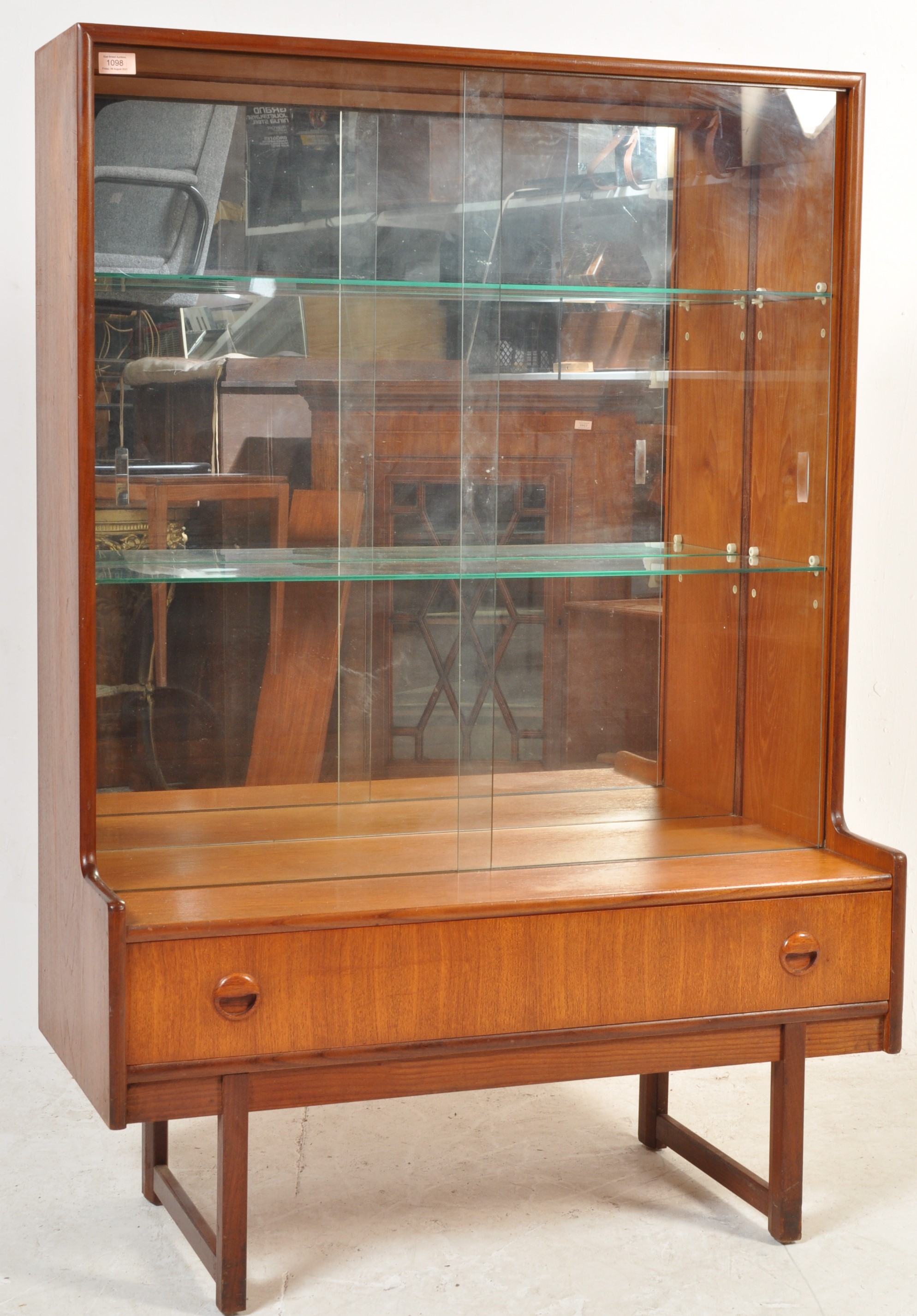 1960’S TEAK WOOD DISPLAY CABINET BY TURNIDGE