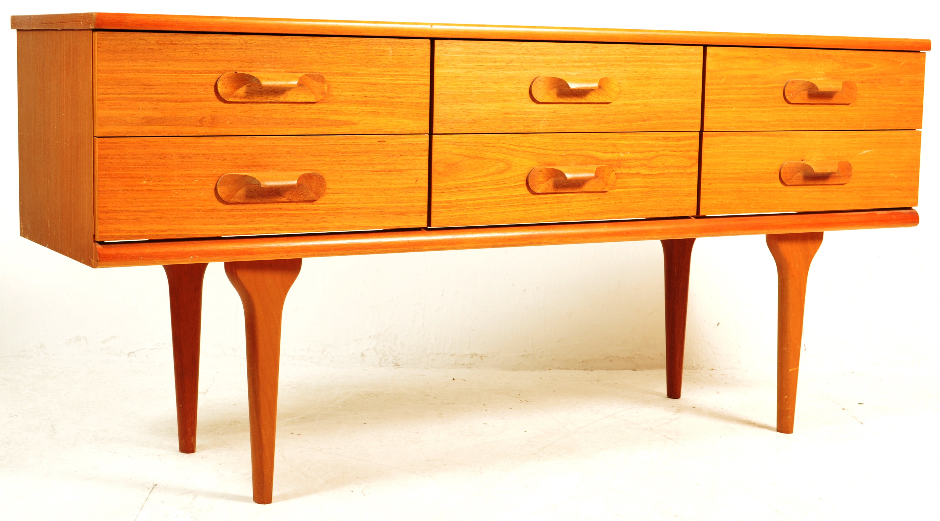 FRANK GUILLE - AUSTINSUITE - 1960'S TEAK SIX DRAWER SIDEBOARD