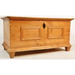 LARGE 19TH CENTURY VICTORIAN PINE COFFER / BLANKED BOX