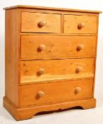 20TH CENTURY TWO OVER THREE PINE CHEST OF DRAWERS