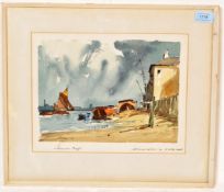 WATERCOLOUR PAINTING BY EDWARD WESSON (1910-1983 ) TITLE THAMES CRAFT