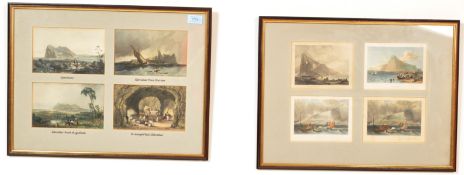 EDWARD HEATH SIGNED EARLY 20TH CENTURY GIBRALTAR COLOURED ETCHINGS