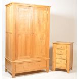 CONTEMPORARY CHUNKY OAK BEDROOM SUITE BY OAK FURNITURE LAND