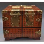 20TH CENTURY CHINESE LACQUER & BRASS BOUND CASKET