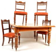 19TH CENTURY VICTORIAN EXTENDING DINING TABLE AND CHAIRS