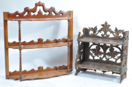 19TH CENTURY VICTORIAN MAHOGANY WALL SHELF WITH ANOTHER