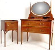 EDWARDIAN MAHOGANY DRESSING TABLE CHEST AND WASHSTAND