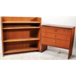 RETRO VINTAGE 1970S 20TH CENTURY TEAKWOOD CHEST OF DRAWERS WITH BOOKCASE