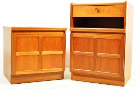 NATHAN - SQUARES - PAIR OF 1960'S TEAK WOOD BEDSIDE CABINETS