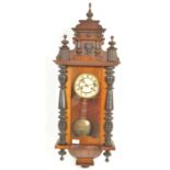 VICTORIAN 19TH CENTURY MAHOGANY 8 DAY WALL CLOCK