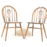 LUCIAN ERCOLANI - ERCOL - PAIR OF BEECH & ELM DINING CHAIRS