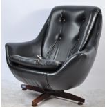 VINTAGE 20TH CENTURY BLACK LEATHER EGG CHAIR