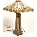 AN ART NOUVEAU TIFFANY STYLE LAMP