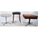 COLLECTION OF THREE RETRO VINTAGE 1970S STOOLS