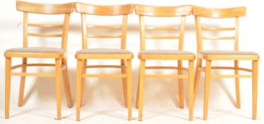 SET OF FOUR 1950'S BEECH UTILITY DINING CHAIRS