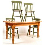 CONTEMPORARY FARM HOUSE PINE DINING TABLE AND CHAIRS