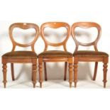 THREE 19TH CENTURY VICTORIAN BALLOON BACK DINING CHAIRS