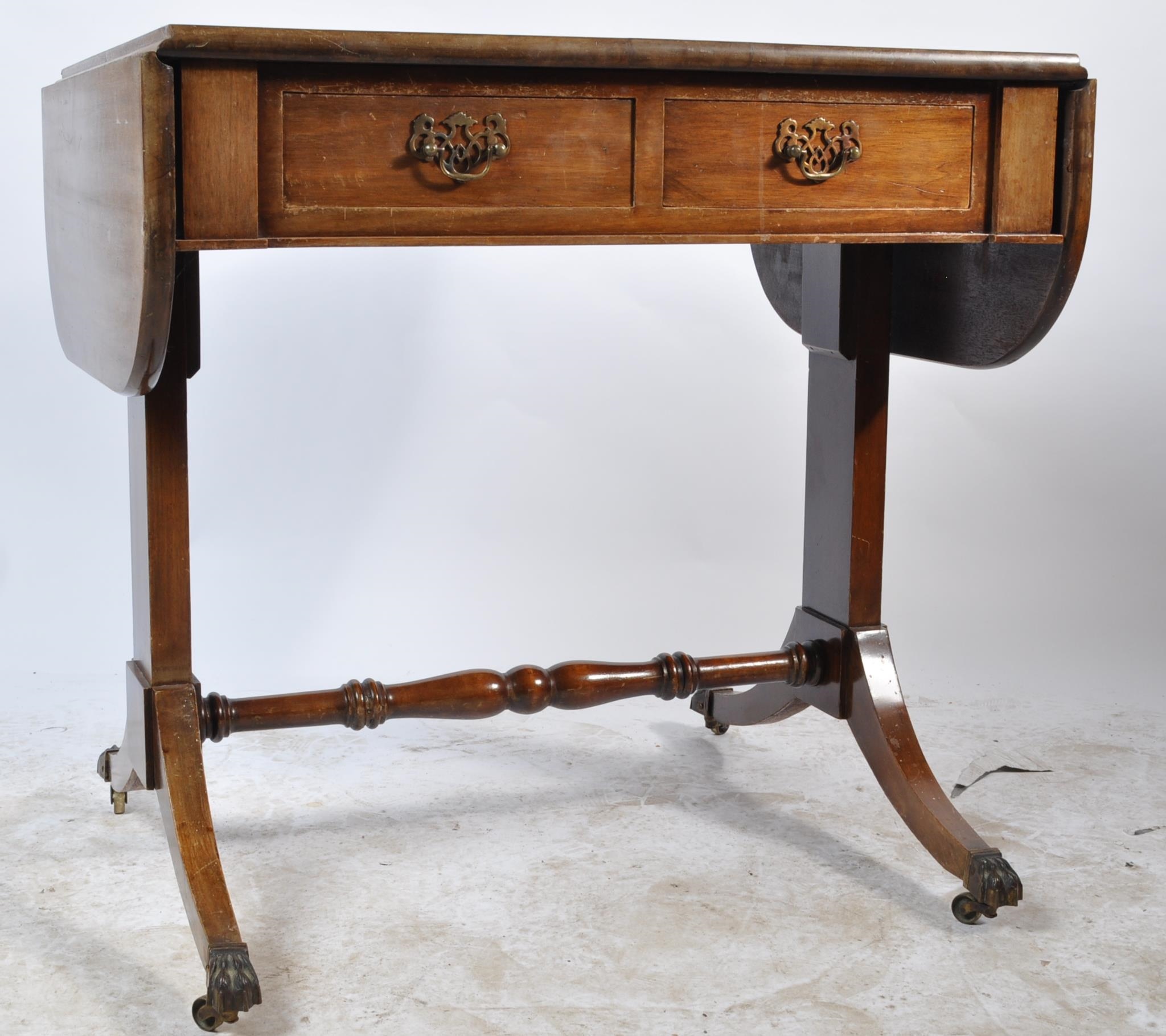 EARLY 19TH CENTURY GEORGE III MAHOGANY SOFA TABLE