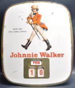 VINTAGE 20TH CENTURY JOHNNY WALKER DESKTOP TIN CALENDAR