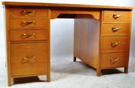 MID 20TH CENTURY 1950S AIR MINISTRY STYLE OAK WRITING DESK