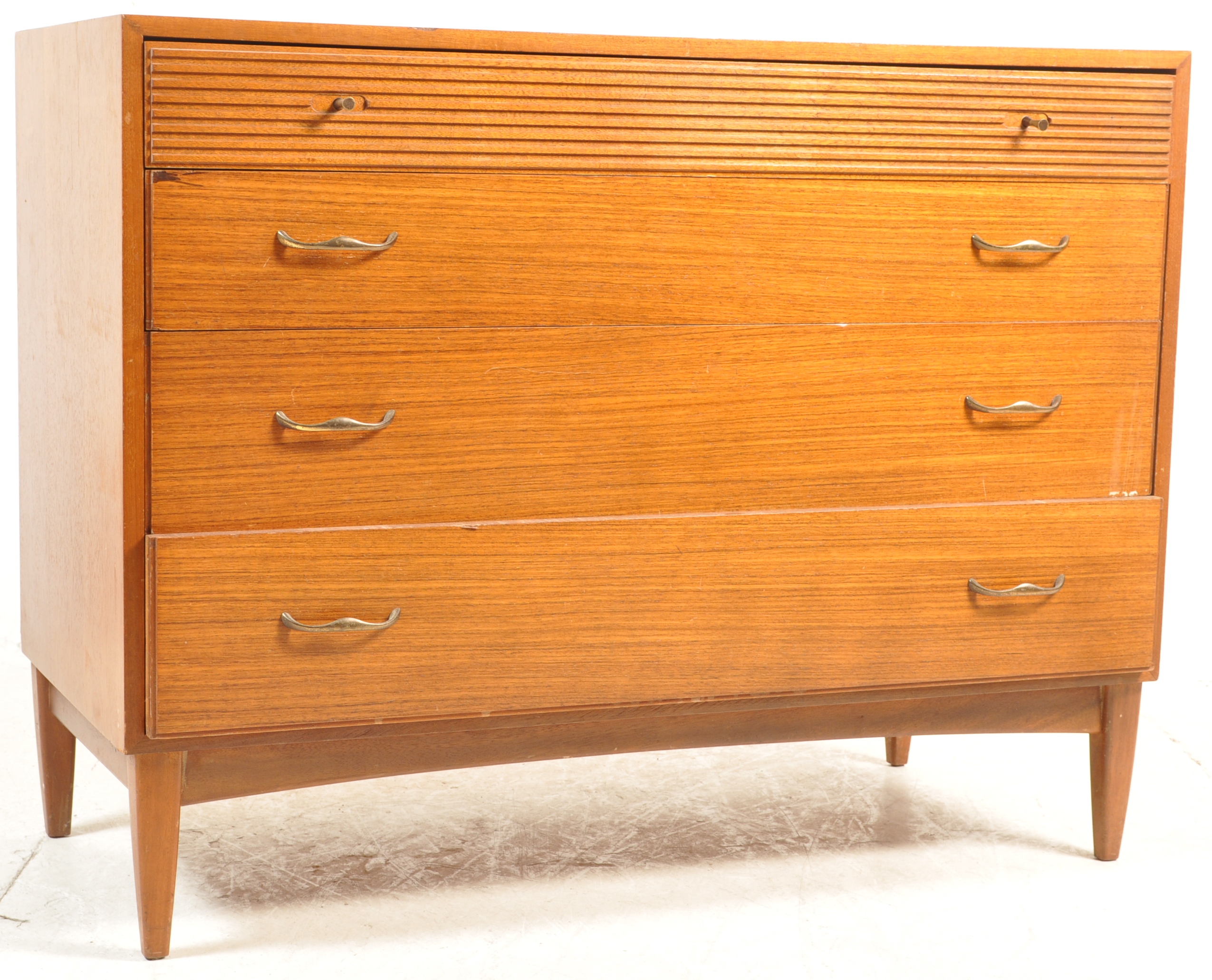 WRIGTON FURNITURE - VINTAGE TEAK WOOD CHEST OF DRAWERS