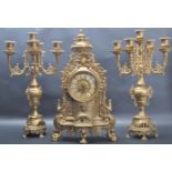 FRENCH EMPIRE STYLE GARNITURE MANTEL CLOCK