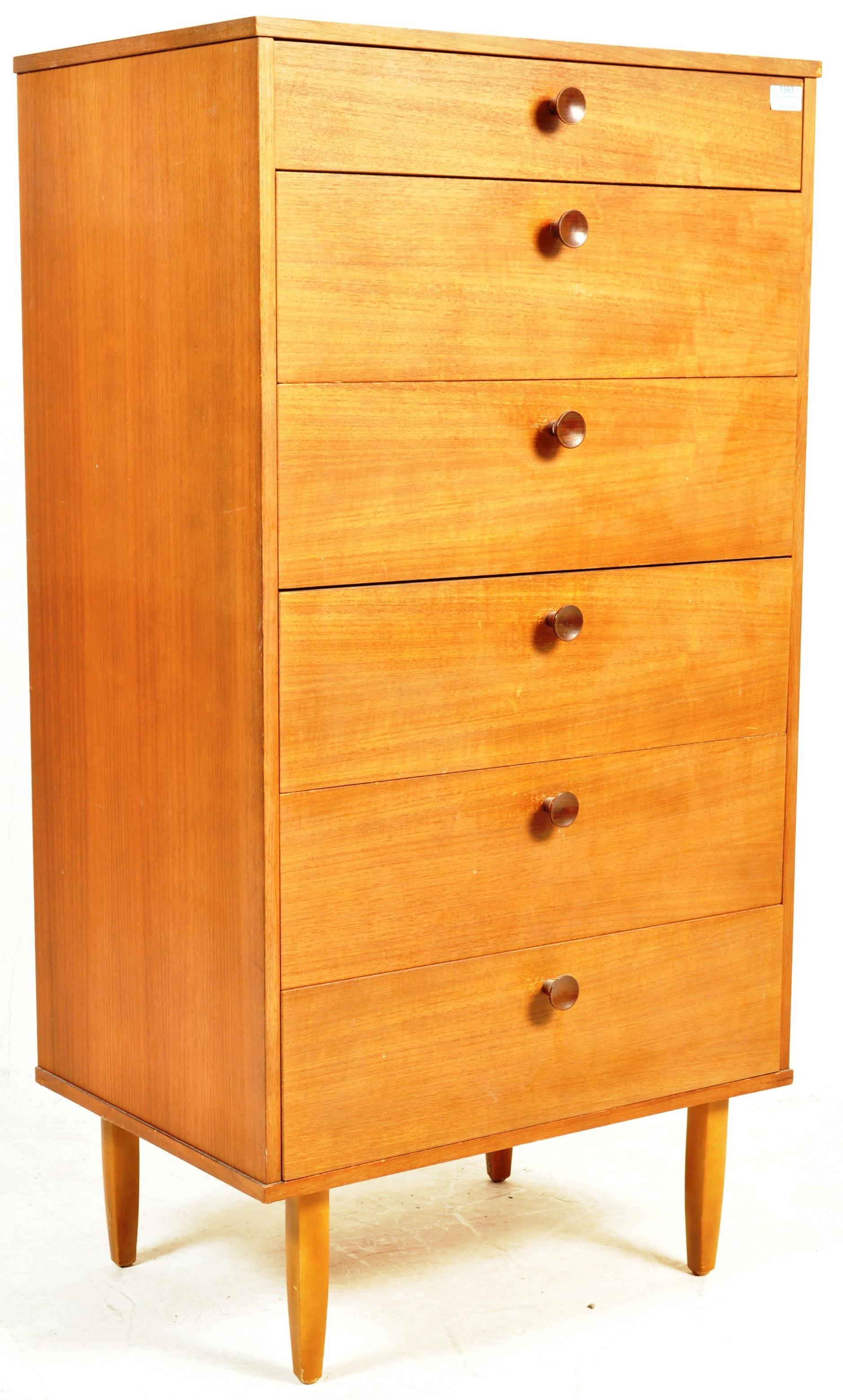 AVALON - BRITISH MODERN DESIGN - RETRO VINTAGE CIRCA 1960S TEAK WOOD CHEST OF DRAWERS