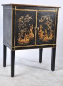CHINESE ORIENTAL BLACK LACQUER CABINET