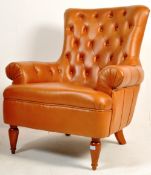 CONTEMPORARY VICTORIAN STYLE BUTTON BACK ARMCHAIR / EASY CHAIR