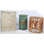 GROUP OF VINTAGE 20TH CENTURY WICKER ITEMS