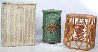 GROUP OF VINTAGE 20TH CENTURY WICKER ITEMS