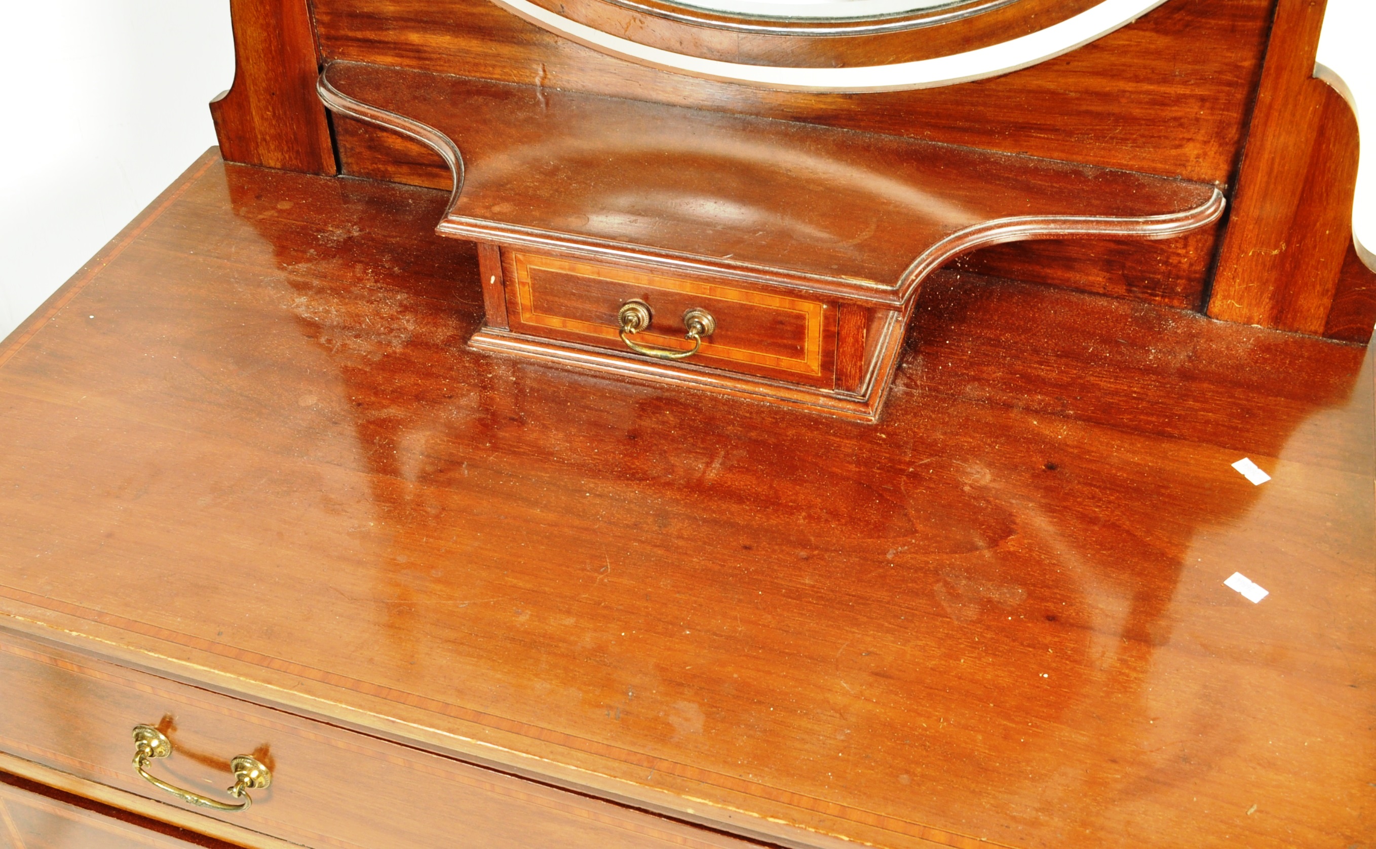 EDWARDIAN MAHOGANY DRESSING TABLE CHEST AND WASHSTAND - Image 7 of 9