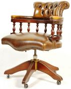 20TH CENTURY VICTORIAN REVIVAL CHESTERFIELD CAPTAINS CHAIR