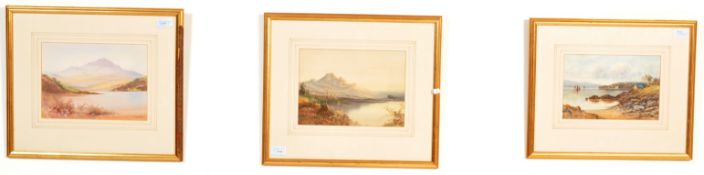 THREE MID 20TH CENTURY WATERCOLOUR PAINTINGS / PICTURE BY E J MAYBERY