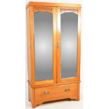 EARLY 20TH CENTURY EDWARDIAN SATIN WALNUT SINGLE WARDROBE