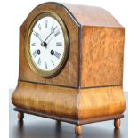 19TH CENTURY VICTORIAN WALNUT 8 DAY MANTEL CLOCK