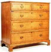 19TH CENTURY GEORGE IV OAK AND MAHOGANY BANDED CHEST OF DRAWERS