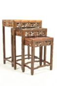 VINTAGE 20TH CENTURY CHINESE HARDWOOD NEST OF TABLES
