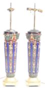 PAIR OF VICTORIAN 19TH CENTURY MAJOLICA TABLE LAMPS