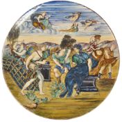 EARLY 20TH CENTURY ITALIAN MAIOLICA CHARGER WITH CLASSICAL SCENES