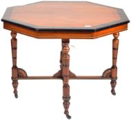 19TH CENTURY VICTORIAN EBONISED WALNUT CENTRE TABLE